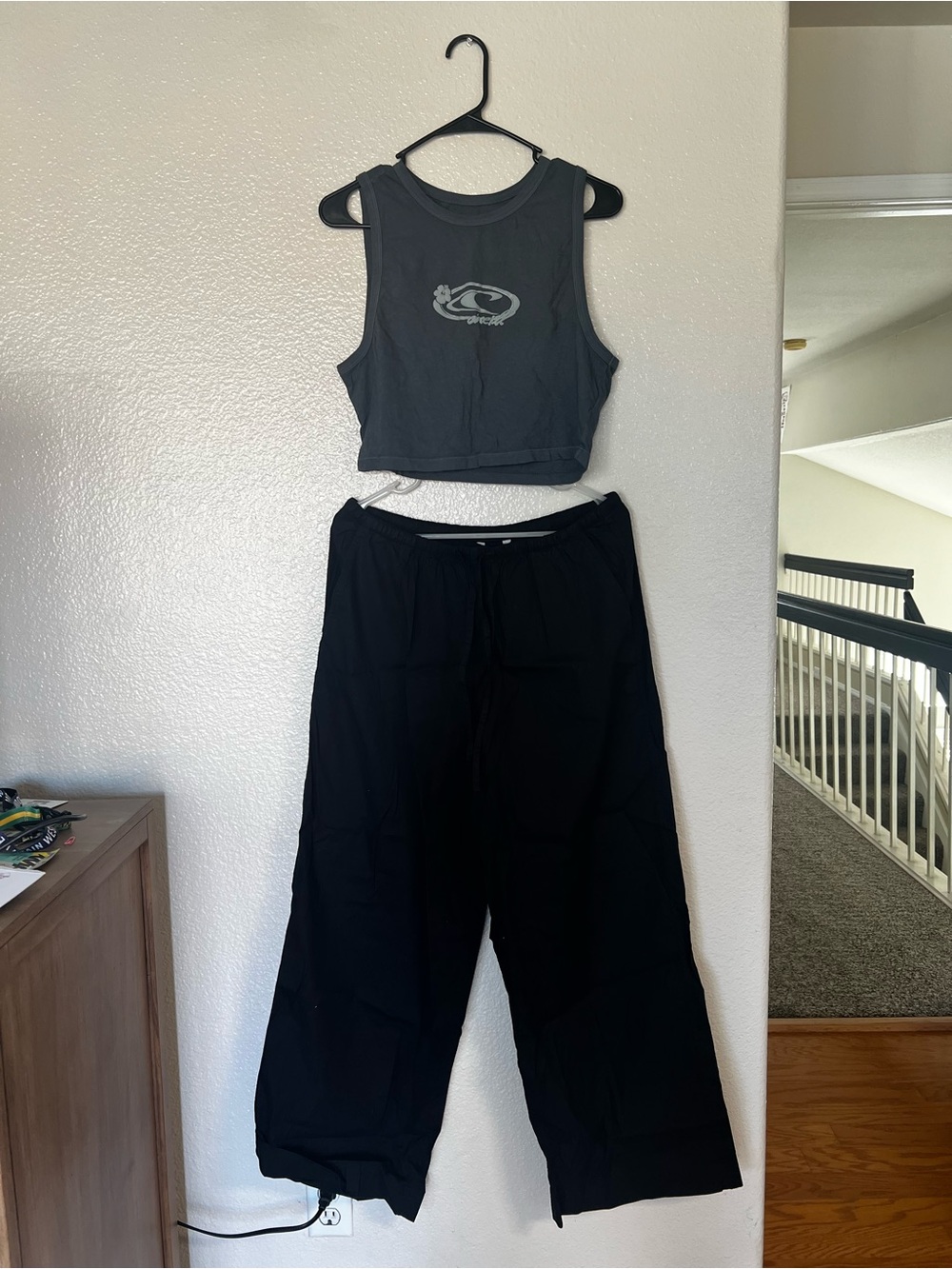 Full outfit- O’Neill Tank and Athleta Wide Leg Pants